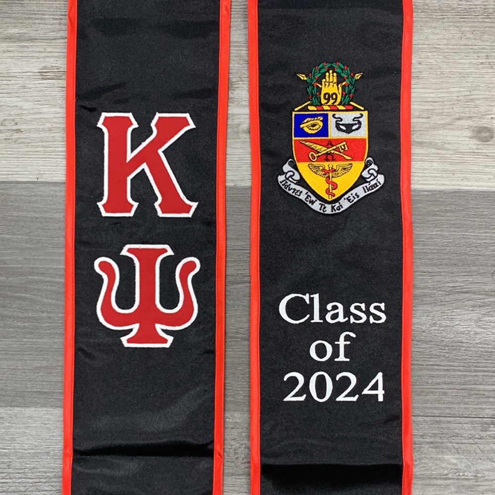 Kappa Psi Black Class of 2025 Graduation Stole Sash